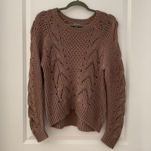 Brown Long Sleeve Crew Neck Knit Sweater